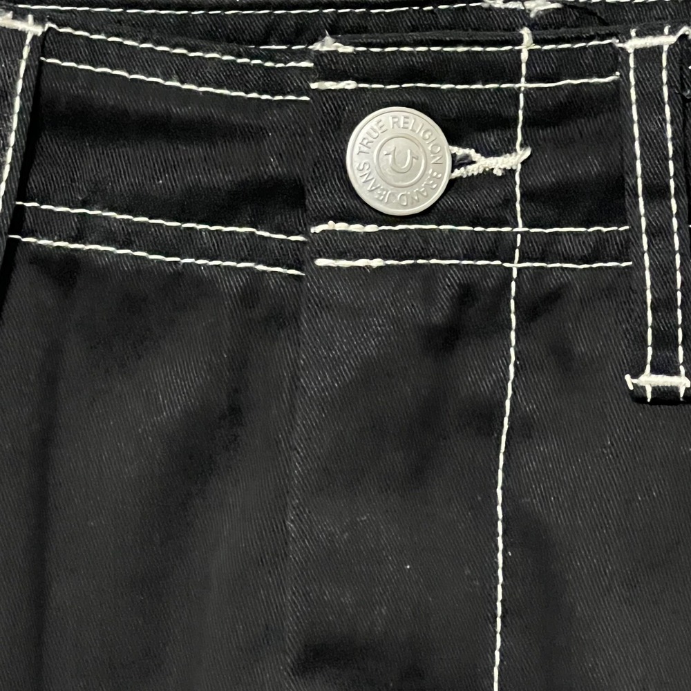 True Religion Brand Jeans Cargo Pants‎ Jet Black Men Size 34X32 New - Picture 5 of 16